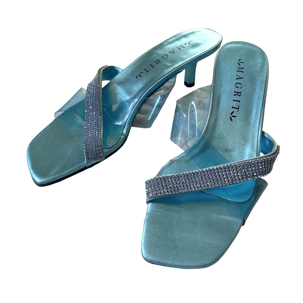 Vintage 00s Diamanté Kitten Heel Sandals ✨